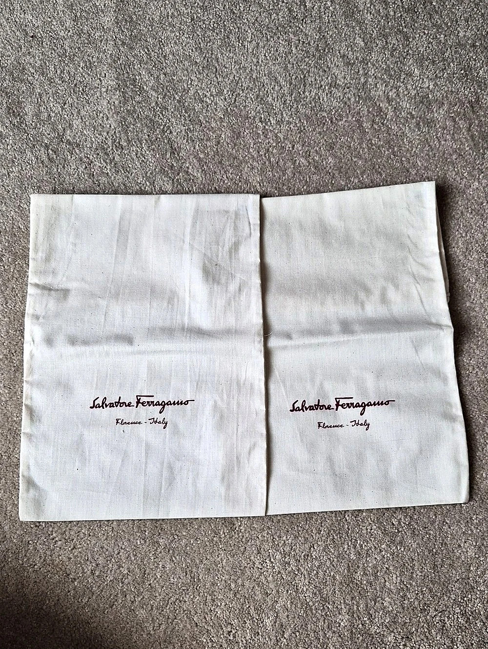 Salvatore Ferragamo Dust Bag Set White Fabric Scarves Set of 2